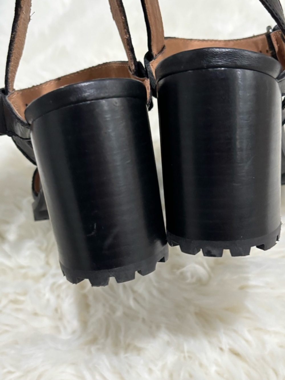 Madewell Claudie Lug Sole Mary Jeans Leather Black Size 8.5 - Picture 6 of 10